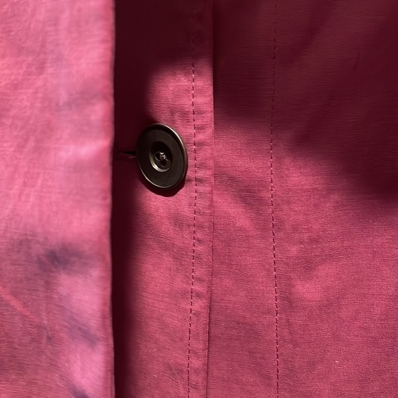 J. Peterman Brushed Cotton Blend Purple Plum Belted Trench Coat - Picture 3 of 8